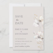 Moderne Wildbloemen Waterverf Foto Save the Date Kaart (Voorkant)