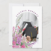 Moderne Wildbloemen Zomer Afstuderen Uitnodiging (Achterkant)