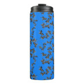 Moderne wilde blauwe zebra thermosbeker (Voorkant)