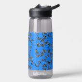 Moderne wilde blauwe zebra waterfles (Links)