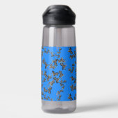 Moderne wilde blauwe zebra waterfles (Achterkant)