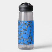 Moderne wilde blauwe zebra waterfles (Voorkant)