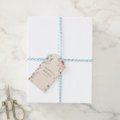 Moderne Wilde Bloem Beige Bruidsdouche Cadeaulabel (Met Touw)