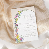 Moderne Wilde Bloem Boog Rustieke Boho Bruiloft RSVP Kaartje