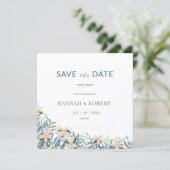 Moderne Wilde Bloem Botanische Trouw Save the Date (Staand voorkant)