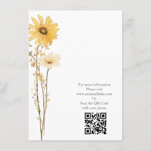 Moderne Wilde Bloem Informatiekaartje (Achterkant)