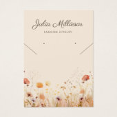 Moderne wilde bloem Ketting Oorbel Display Kaart (Voorkant)