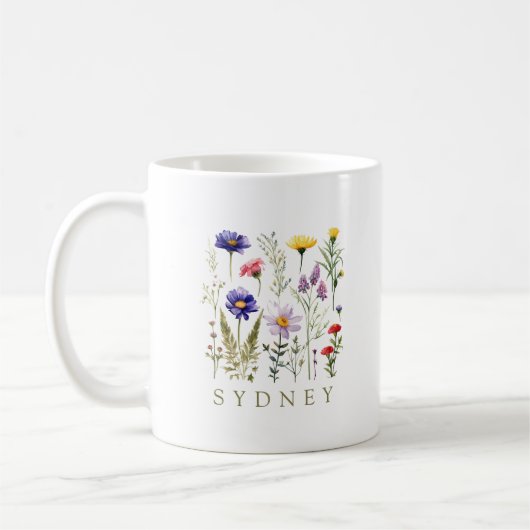 Moderne Wilde Bloem Koffiemok (Links)