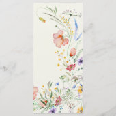 Moderne Wilde Bloem Minimalistische Elegante Bruil Menu (Achterkant)
