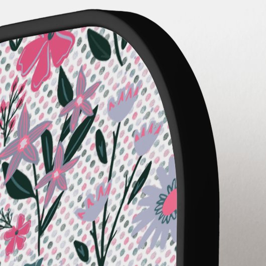 Moderne wilde bloem pickleball paddle (Links Detail)