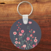 Moderne wilde bloem sleutelhanger (Voorkant)
