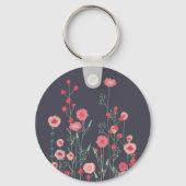 Moderne wilde bloem sleutelhanger (Achterkant)