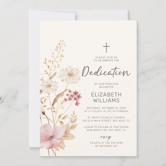 Moderne wilde bloem | Toewijding aan botanische tu Kaart (Voorkant)