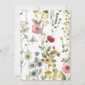 Moderne wilde bloem verjaardagsuitnodiging Boho bl Kaart (Achterkant)