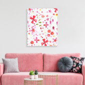 Moderne Wilde Bloem Waterverf Canvas Afdruk (Insitu (Woonkamer))