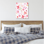 Moderne Wilde Bloem Waterverf Canvas Afdruk (Insitu (Slaapkamer))
