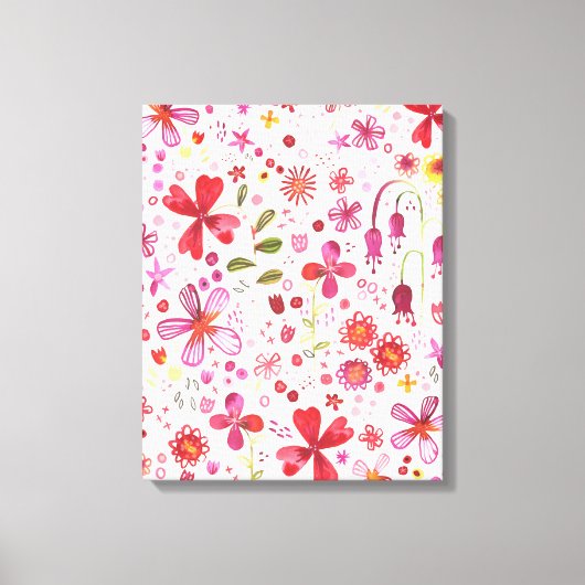 Moderne Wilde Bloem Waterverf Canvas Afdruk (Voorkant)