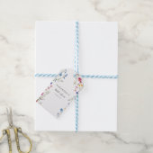 Moderne Wilde Bloem Witte Bruidsdouche Cadeaulabel (Met Touw)