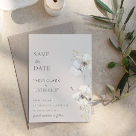 Moderne Wilde Bloemen Aquarel Save the Date Kaart