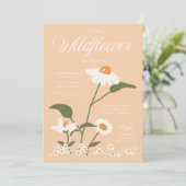 Moderne Wilde Bloemen Baby in Bloei Thema Kaart (Staand voorkant)