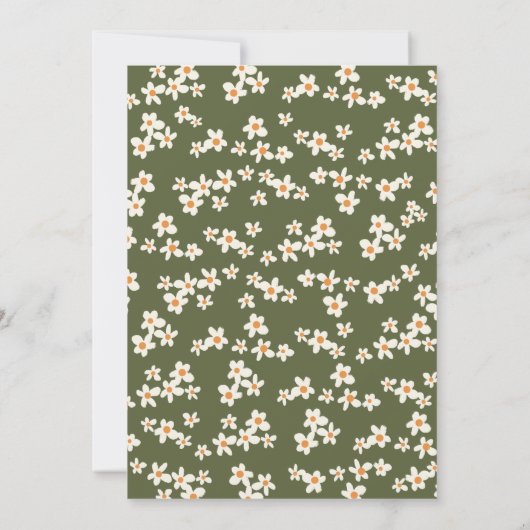 Moderne Wilde Bloemen Baby in Bloei Thema Kaart (Achterkant)