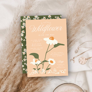 Moderne Wilde Bloemen Baby in Bloei Thema Kaart