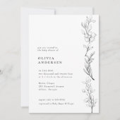 Moderne wilde bloemen Baby shower Kaart (Voorkant)