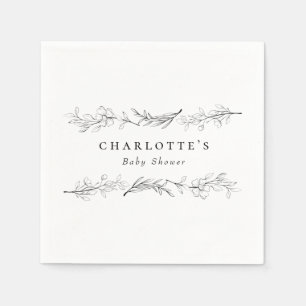 Moderne wilde bloemen Baby shower Servet