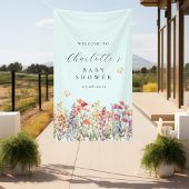 Moderne, wilde bloemen baby shower welkom  spandoek