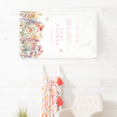 Moderne, wilde bloemen baby shower welkom  spandoek (Insitu)