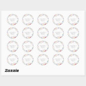 Moderne Wilde Bloemen Bruidsshower Ronde Sticker (Vel)