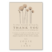 Moderne wilde bloemen bruiloft dank u Tafel Kaart (Voorkant)