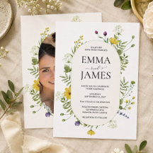 Moderne Wilde Bloemen Bruiloft Elegante Weide Bloe