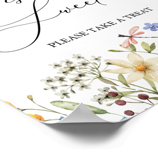 Moderne Wilde Bloemen Bruiloft Love is Swe Poster (Hoek)