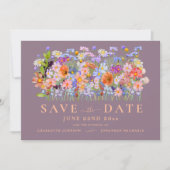 Moderne Wilde Bloemen Bruiloft Save The Date (Voorkant)