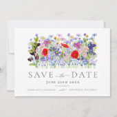 Moderne Wilde Bloemen Bruiloft Save The Date (Voorkant)