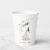 Moderne Wilde Bloemen Bruiloftsshower Papieren Bekers (Achterkant)