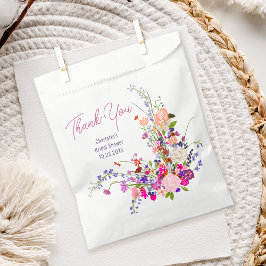 Moderne wilde bloemen dank u vrijgezellenfeest bedankzakje