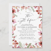 Moderne wilde bloemen de nacht voor bruiloft kaart (Voorkant)