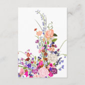 Moderne wilde bloemen die een goede bruiloft met Q Informatiekaartje (Achterkant)