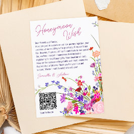 Moderne wilde bloemen die een goede bruiloft met Q Informatiekaartje