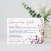 Moderne wilde bloemen die een goede bruiloft wense informatiekaartje (Staand voorkant)