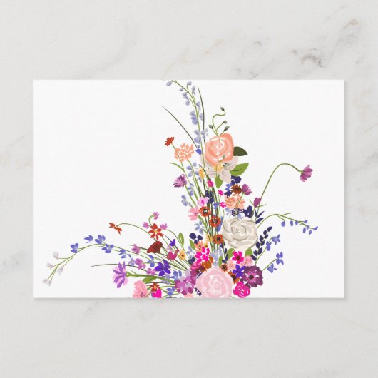 Moderne wilde bloemen die een goede bruiloft wense informatiekaartje (Achterkant)