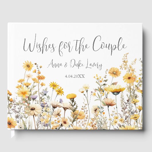 Moderne wilde bloemen gastenboek (Voorkant)