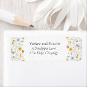 Moderne wilde bloemen lente bruiloft etiket (Insitu)