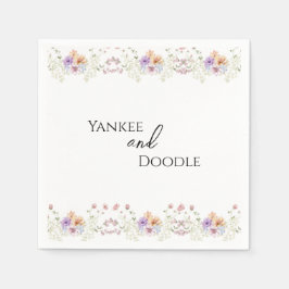 Moderne wilde bloemen lente bruiloft servet