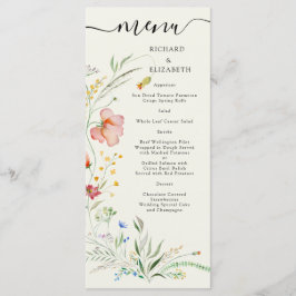 Moderne Wilde Bloemen Minimalistische Elegante Tro Menu