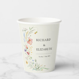Moderne Wilde Bloemen Minimalistische Elegante Tro Papieren Bekers