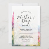 Moderne wilde bloemen Moederdag brunch roze rood Feestdagenkaart (Voorkant)