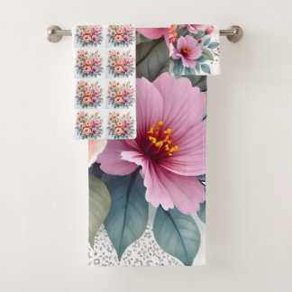 Moderne Wilde Bloemen Mooie Luxe Collectie Bad Handdoek